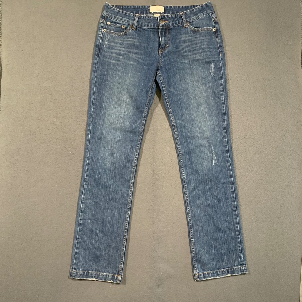 Maurices Premium Straight Leg Jeans Women 9/10 Medium Wash Blue Y2K Indie Boho